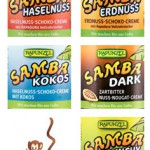 Alle lecker: Samba Haselnuss, Erdnuss, Kokos, Dark und Crunchy